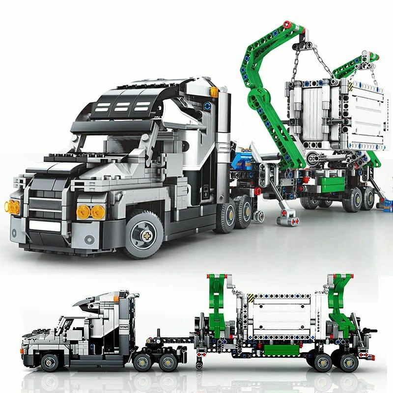 Building Blocks |   Big Truck Engineering Container Car Model Buiding Blocks 1202 Pieces Building Blocks Building Blocks