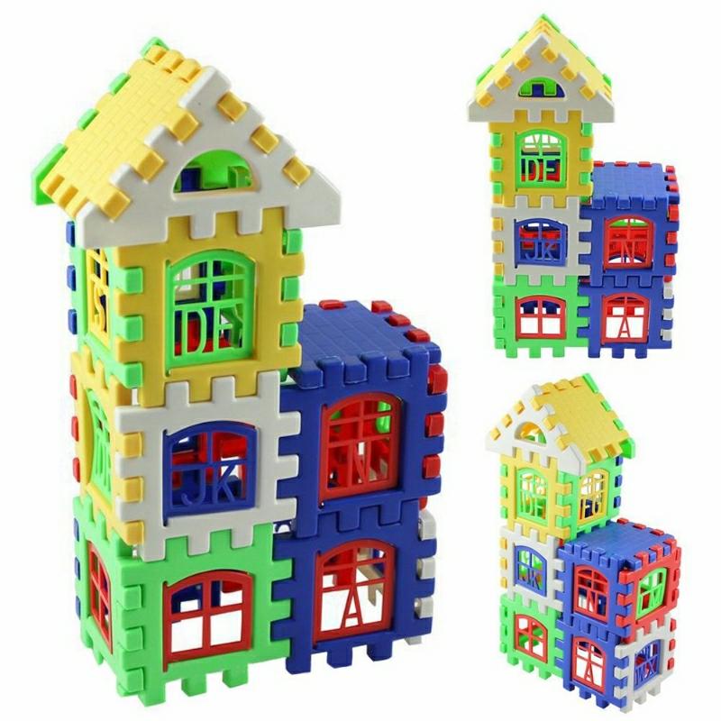 Building Blocks |   Kids Construction House Building Game Blocks Toy Set Building Blocks Building Blocks