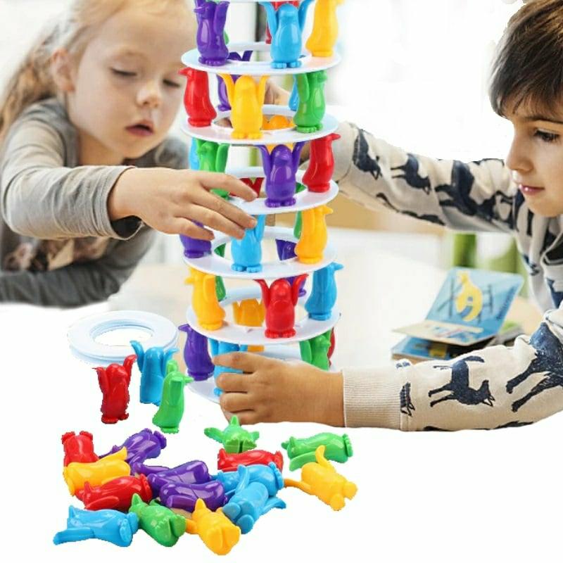 Building Blocks |   Penguin Tower Collapse Balance Game Toy Building Blocks Building Blocks