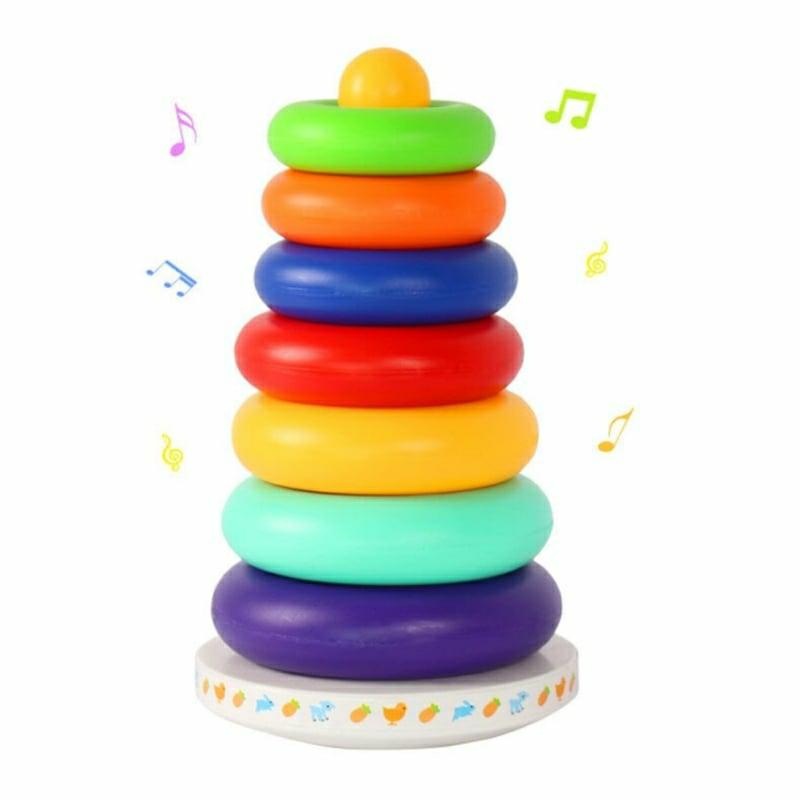 Building Blocks |   Rainbow Ring Tower Stacking Building Blocks Building Blocks