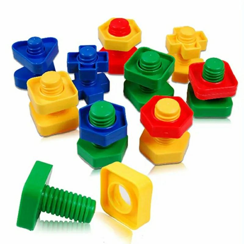 Building Blocks |   Screw Building Blocks – Plastic Insert Blocks Nut Shape Toys, Educational Toys Screw Set Building Blocks Building Blocks