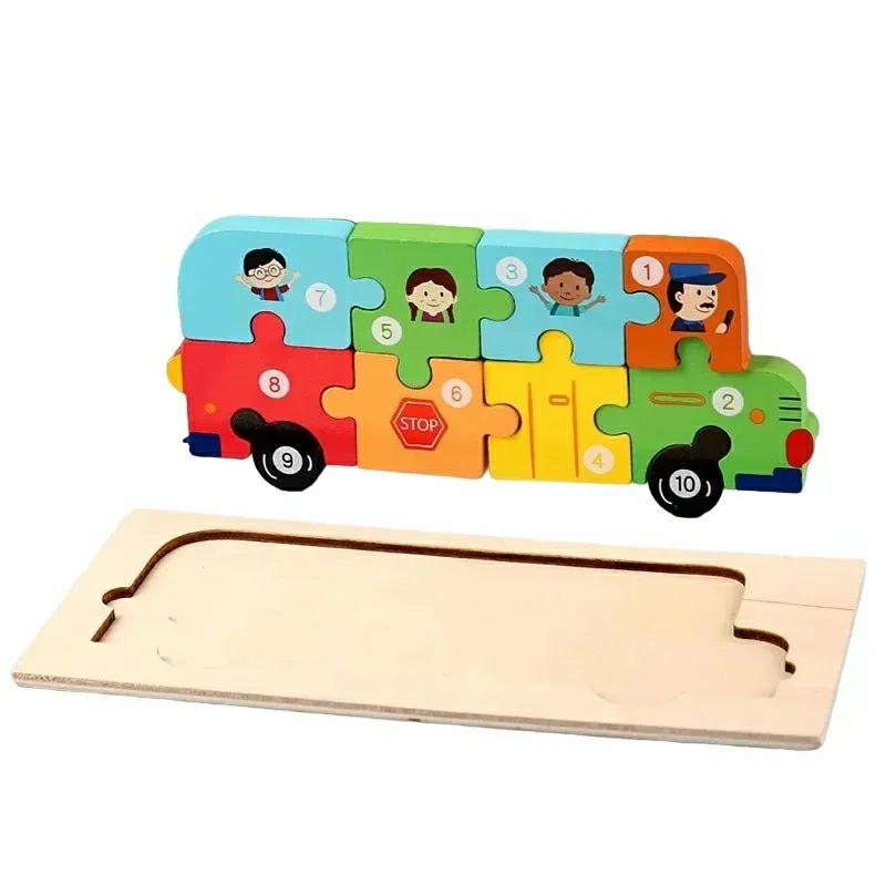 Educational Toys |   3D Wooden Puzzle – For Toddlers Tangram Cartoon Vehicle Animals Learning Educational Toys For Children Gifts Educational Toys Educational Toys