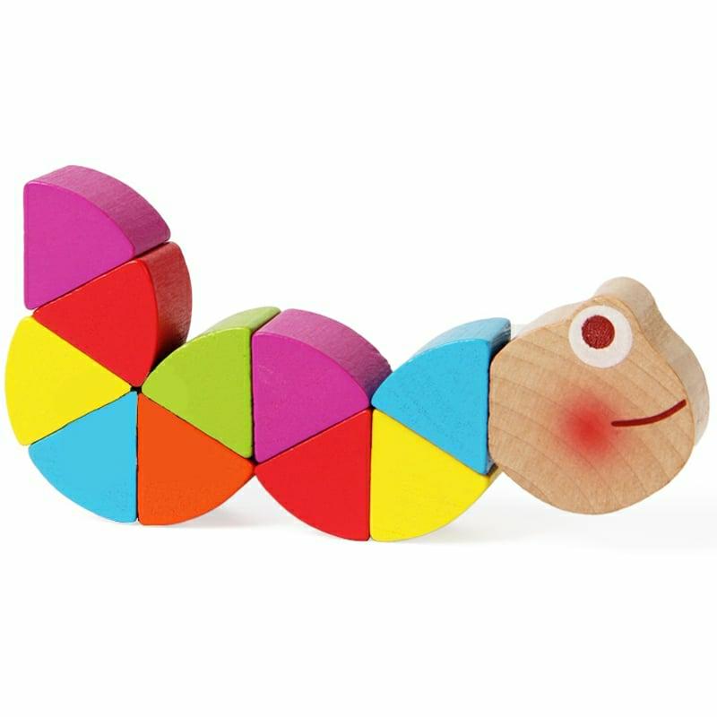 Educational Toys |   Baby Worm Colorful Wooden Snake & Aligator Puzzle Educational Toys Aligator