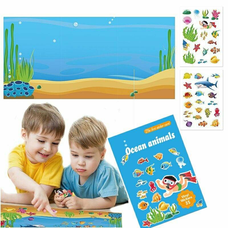 Educational Toys |   Educational Children Stickers Reusable Cartoon Stickers Diy Sticker Toy Reusable Animal Ocean Educational Toys Educational Toys