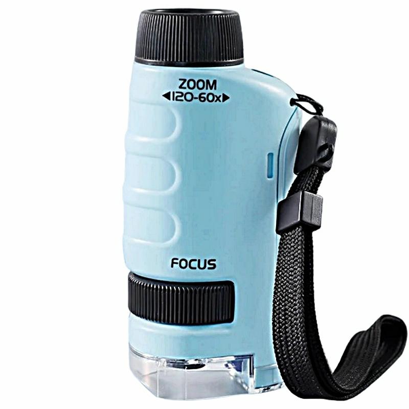 Educational Toys |   Portable Pocket Microscope For Kids Science Experiment Microscope With Light Educational Toys Blue