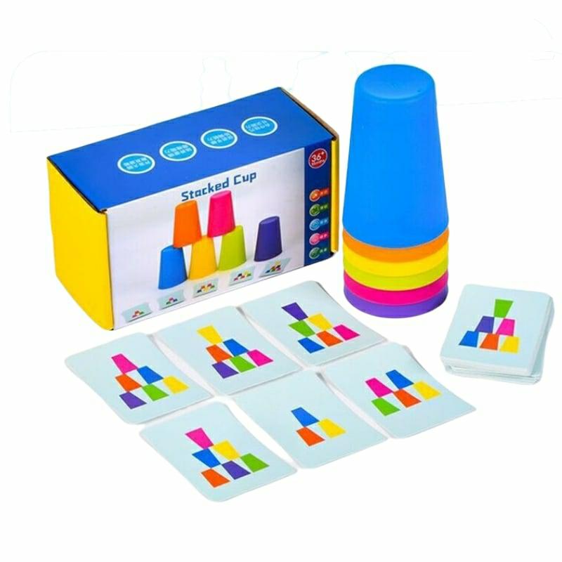 Educational Toys |   Stack Cup Game With Cards For Kids Educational Toys Educational Toys