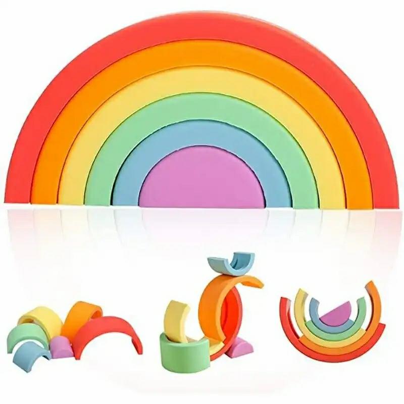 Educational Toys |   Stacking Toys Rainbow Colors Montessori Creative Set Educational Toys Educational Toys