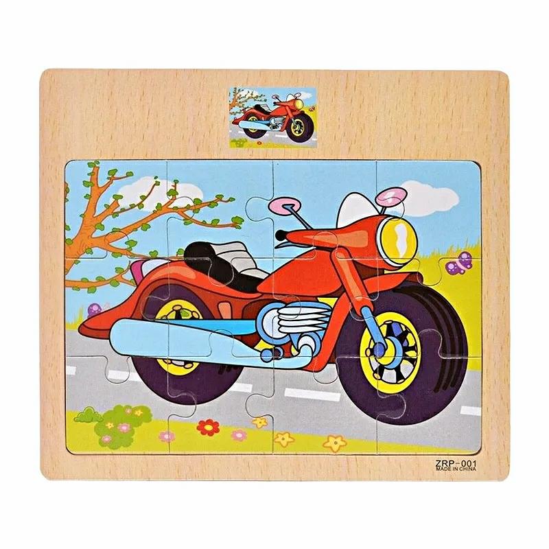 Educational Toys |   Wooden Puzzle – Kids Baby Wood Cartoon Vehicle Animals Learning Educational Toys For Children Gift Educational Toys Educational Toys