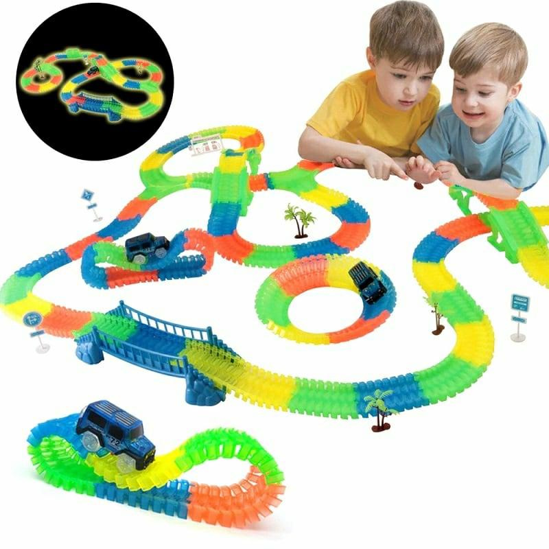 Engineering Toys |   Kids Car Flexible Track Railway Magical Glowing Led Toys Engineering Toys Engineering Toys