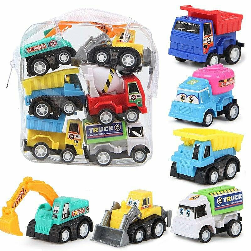 Engineering Toys |   Pull Back Car Toys Mobile Vehicle Engineer,Fire Truck, Urban Traffic Mini Cars 6Pcs Engineering Toys Engineering Toys