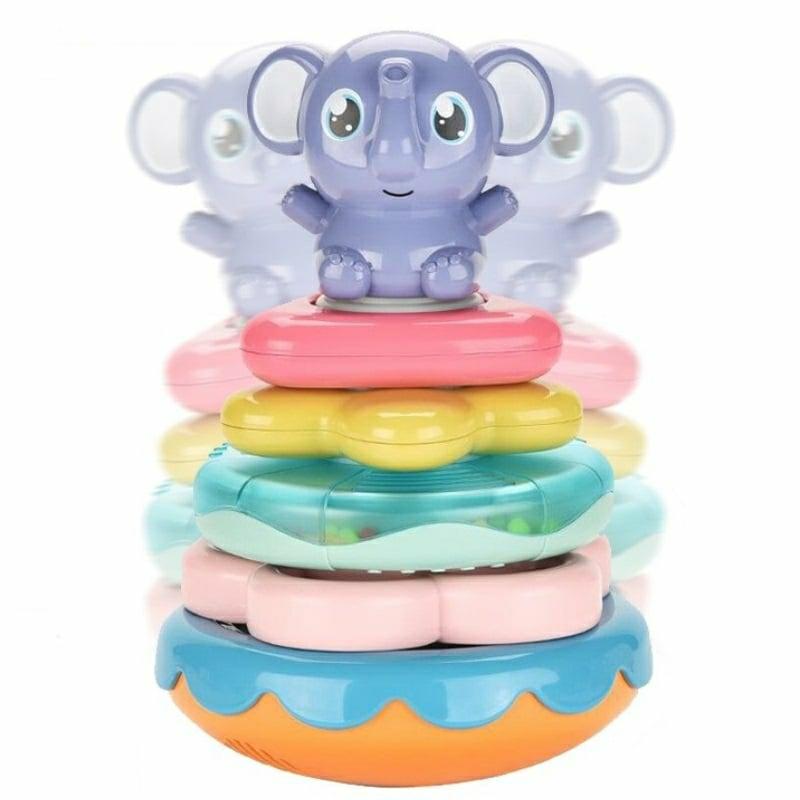 Musical Toys |   Baby Elephant Musical Toy Rattles Stacking Ring Tower Musical Toys Musical Toys