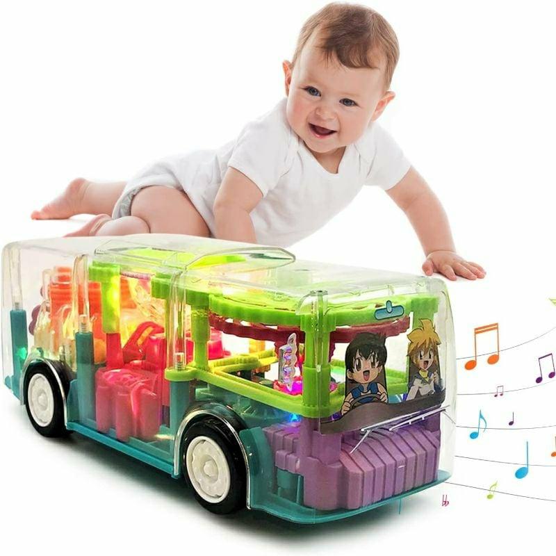 Musical Toys |   Electric Bus Toy Transparent Lights & Music Musical Toys Musical Toys