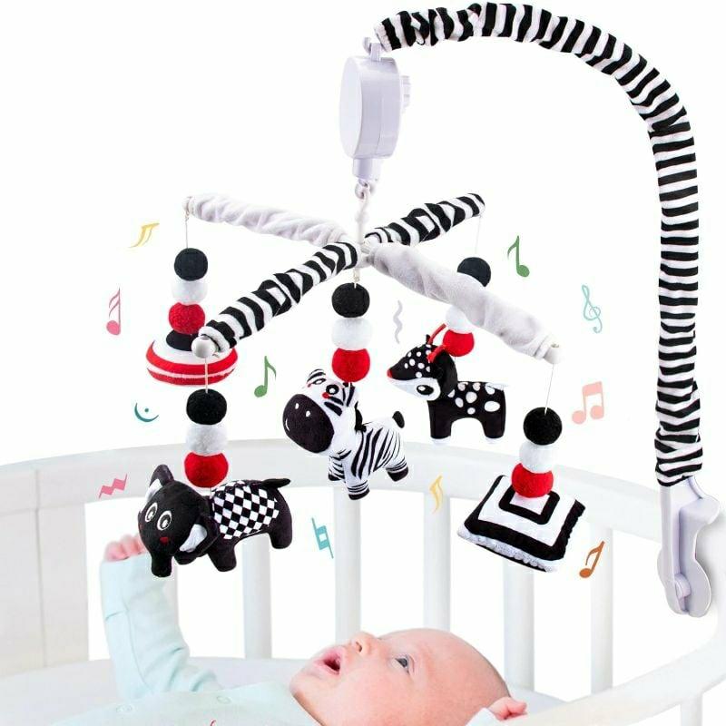 Rattle Toys |   Baby Crib Mobile Black And White High Contrast Mobile Toy For Newborn Infants Rattle Toys Rattle Toys