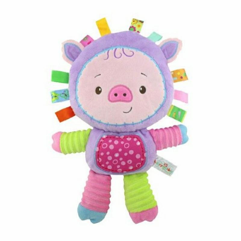 Rattle Toys |   Baby Plush Rattles Toys – Plush Sensory Tag Toy With Ribbons & Rattle – Pig Rattle Toys Rattle Toys