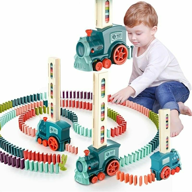 Rc Toys |   Domino Train Sound & Light Automatic Laying Brick Blocks Educational Diy Toy Rc Toys Rc Toys