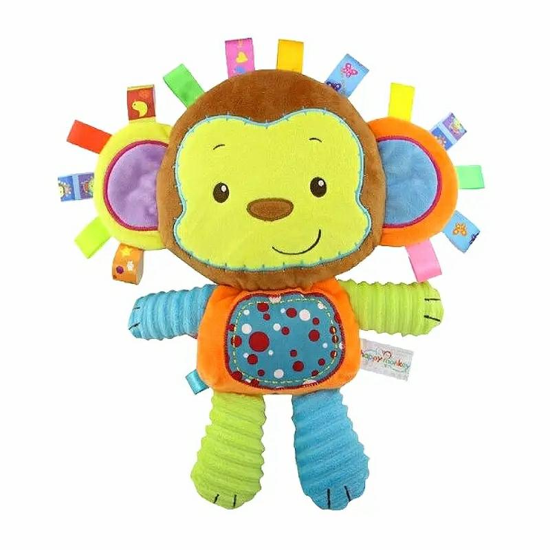 Stuffed Toys |   Baby Plush Rattles Toys – Plush Sensory Tag Toy With Ribbons & Rattle – Monkey Rattle Toys Rattle Toys