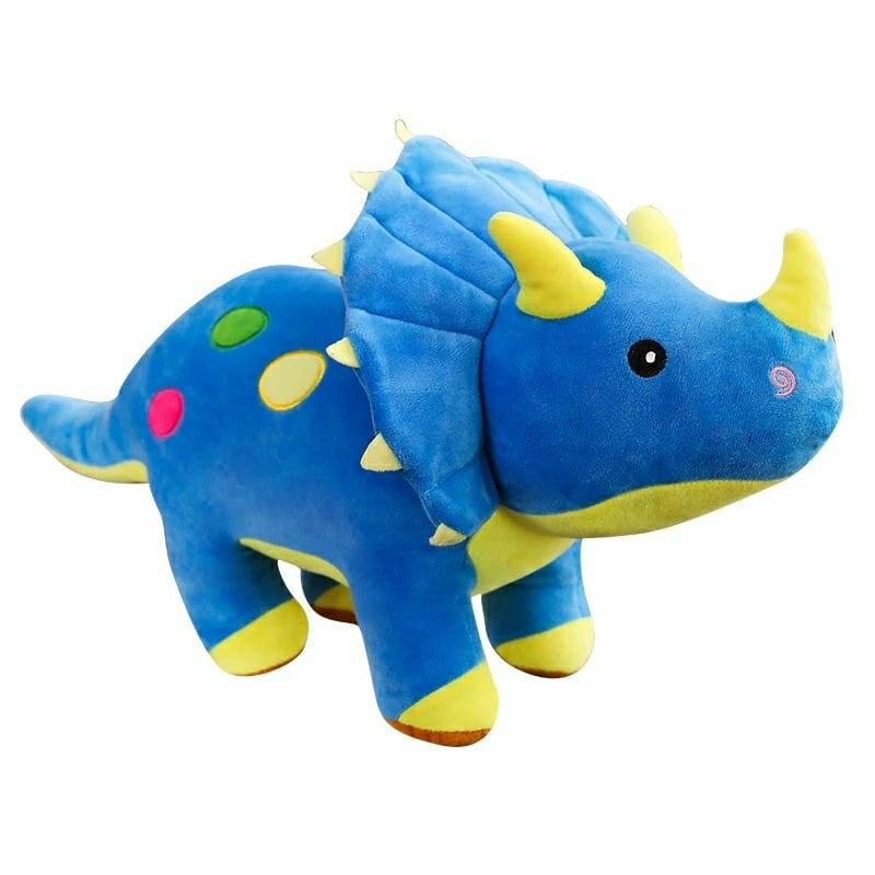 Stuffed Toys |   Dinosaur Plush Toys Cartoon Triceratops Cute Stuffed Toy Dolls Stuffed Toys Blue