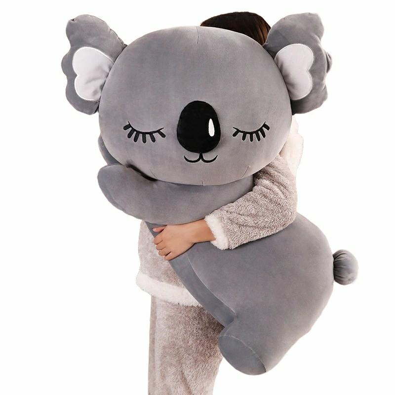 Stuffed Toys |   Sleeping Koala Plush Toy – Stuffed Soft Doll Pillow Stuffed Toys Gray