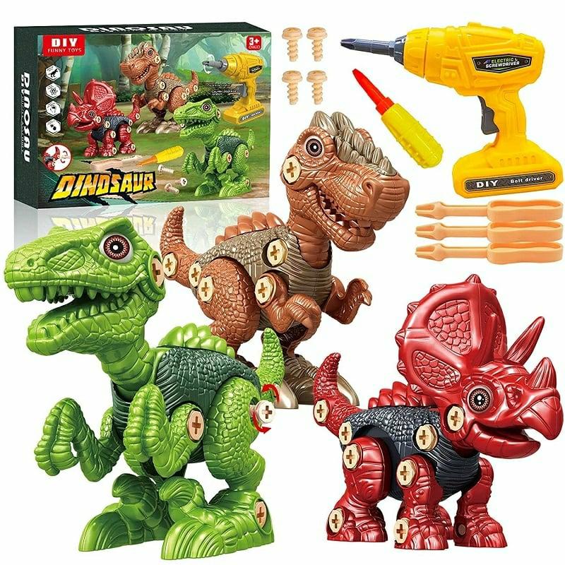 Building Blocks |   Kids Dinosaur Puzzle Electric Drill Diy Montessori Toys Building Blocks Building Blocks