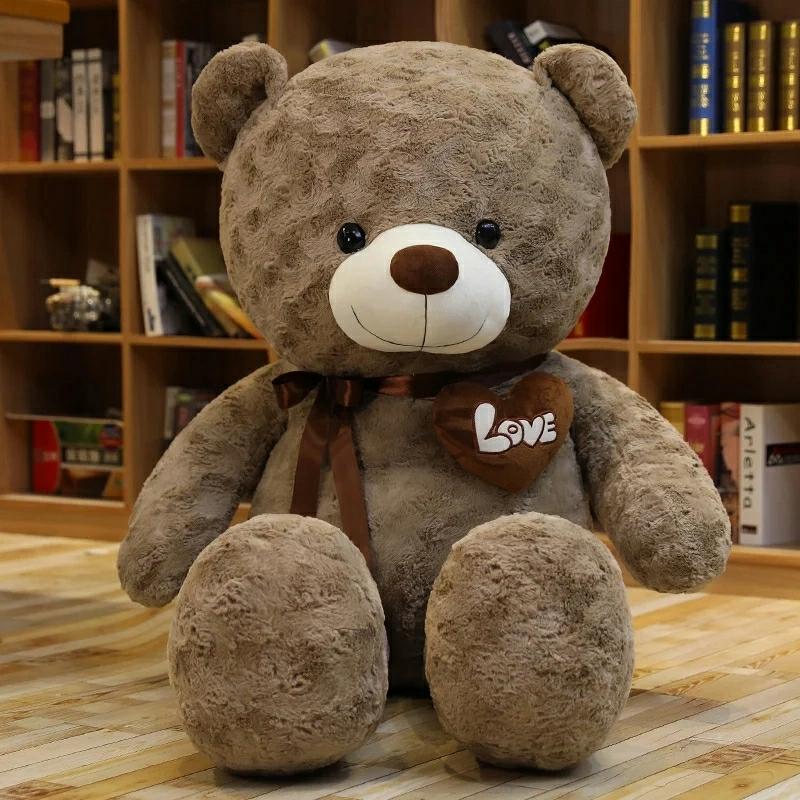 Stuffed Toys |   Nice New Hot High Quality 2 Colors Teddy Bear With Love Stuffed Animals Plush Toys Stuffed Toys Brown