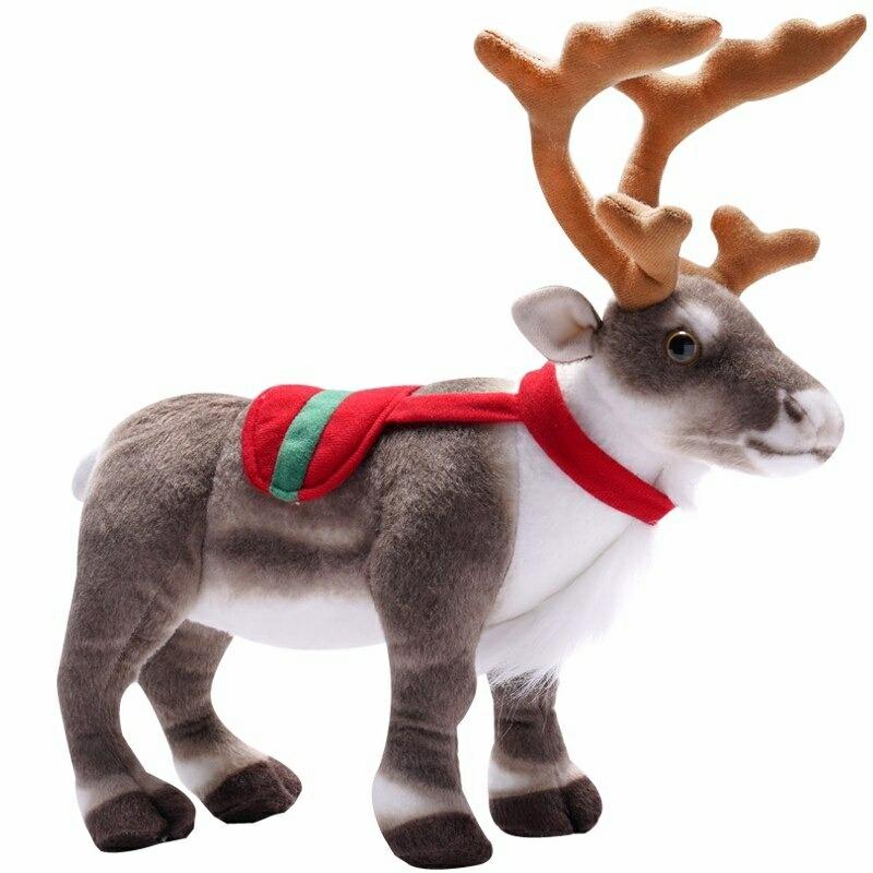 Stuffed Toys |   Simulation Reindeer Plush Toy Christmas Deer Doll Decorations Stuffed Toys Stuffed Toys